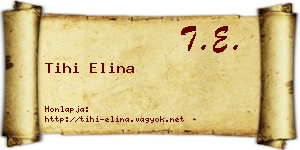 Tihi Elina névjegykártya